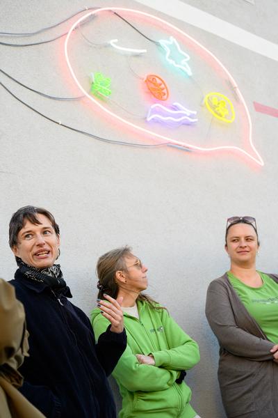 Kathrin Wojtowicz: Fassade 07 (20.10.2026, Stadt-Raum-Welt-What? #3, Jugendtreff Teesdorf) Foto: Joanna Pianka / Koer Niederösterreich
