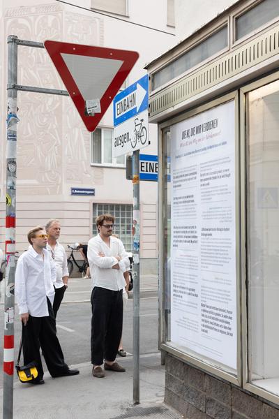 AIT artloop &amp; Wiener KI Gespräche: "Maschinen lernen nicht" (Wandzeitung #64 / Atelier Steinbrener/Dempf &amp; Huber, 14.7.2026) Foto: eSeL.at - Lorenz Seidler
