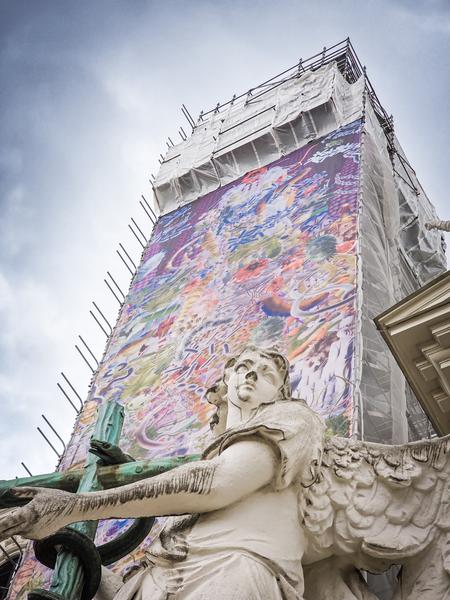 Klima Biennale 2026: "Funny Games" - Zheng Mahler. Plague Columns (Pestsäule - Karlskirche, seit 8.4.2026) Foto: eSeL.at - Joanna Pianka