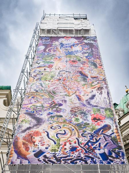 Klima Biennale 2026: "Funny Games" - Zheng Mahler. Plague Columns (Pestsäule - Karlskirche, seit 8.4.2026) Foto: eSeL.at - Joanna Pianka