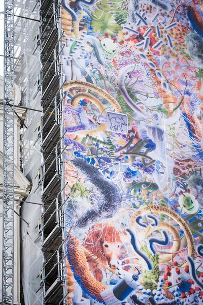 Klima Biennale 2026: "Funny Games" - Zheng Mahler. Plague Columns (Pestsäule - Karlskirche, seit 8.4.2026) Foto: eSeL.at - Joanna Pianka