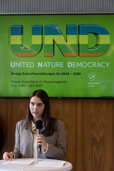 Eröffnung: ReGenerativa "UND - United Nature Democracy" Mutige Zukunftserzählungen für 2040–2100 (Museum Niederösterreich - Museumsgarten, St. Pölten, 8.10.2026) Foto: eSeL.at - Lorenz Seidler