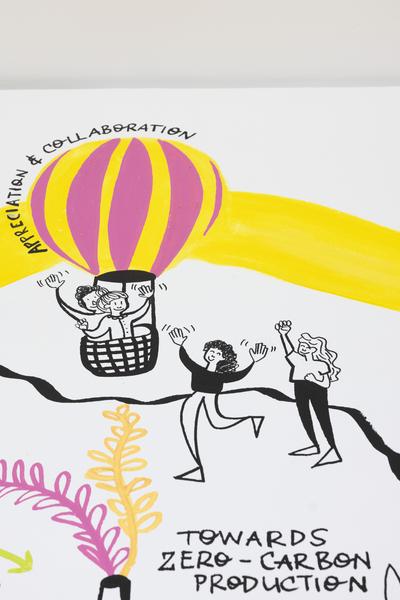 Eröffnung "Shaping Tomorrow´s World" - Wall Drawing by ThinkVisual / Chiara de Eccher (AIT Artloop, 8.4.2026) Foto: eSeL.at - Lorenz Seidler