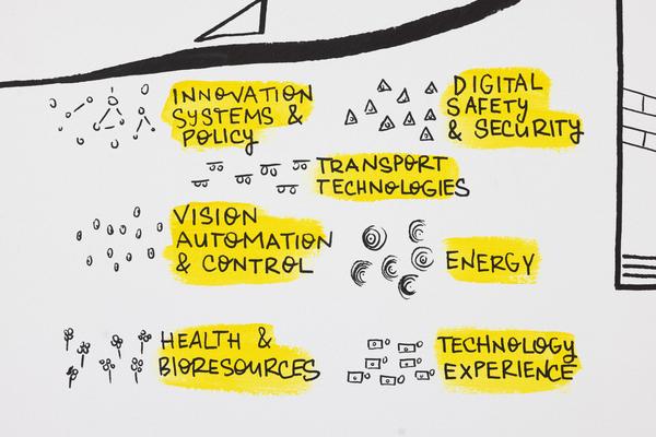 Eröffnung "Shaping Tomorrow´s World" - Wall Drawing by ThinkVisual / Chiara de Eccher (AIT Artloop, 8.4.2026) Foto: eSeL.at - Lorenz Seidler