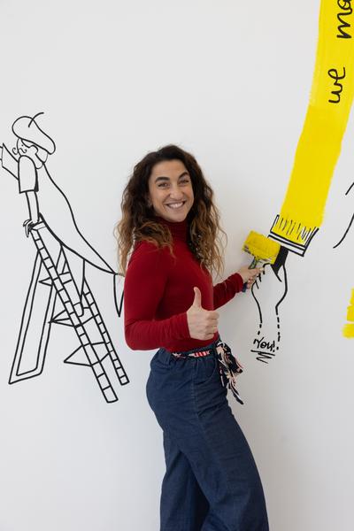 Eröffnung "Shaping Tomorrow´s World" - Wall Drawing by ThinkVisual / Chiara de Eccher (AIT Artloop, 8.4.2026) Foto: eSeL.at - Lorenz Seidler