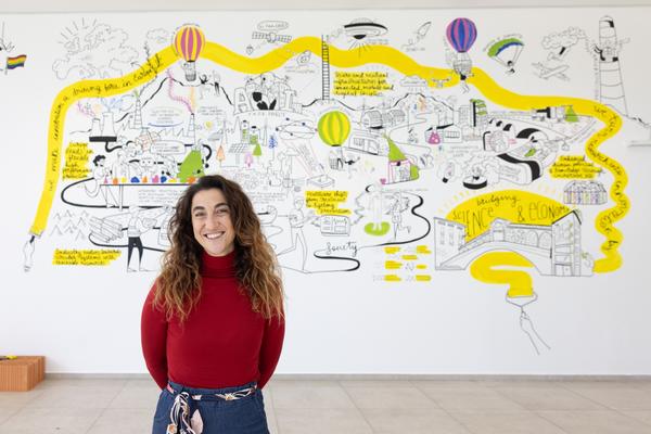 Eröffnung "Shaping Tomorrow´s World" - Wall Drawing by ThinkVisual / Chiara de Eccher (AIT Artloop, 8.4.2026) Foto: eSeL.at - Lorenz Seidler