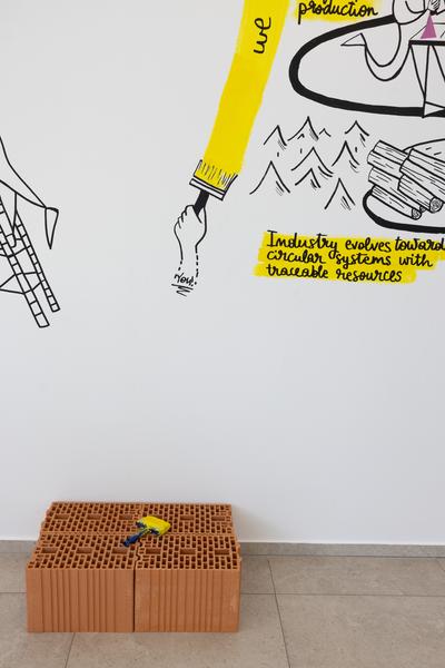 Eröffnung "Shaping Tomorrow´s World" - Wall Drawing by ThinkVisual / Chiara de Eccher (AIT Artloop, 8.4.2026) Foto: eSeL.at - Lorenz Seidler