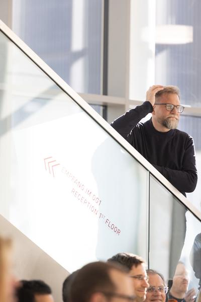 Eröffnung "Shaping Tomorrow´s World" - Wall Drawing by ThinkVisual / Chiara de Eccher (AIT Artloop, 8.4.2026) Foto: eSeL.at - Lorenz Seidler