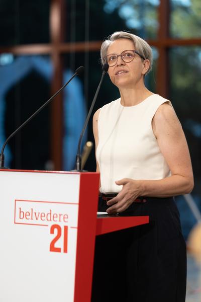 Stellprobe. Sammlungszugänge der letzten Dekade in einem Display von Heimo Zobernig (Belvedere 21, 10.7. - 4.10.2026) Foto: eSeL.at - Lorenz Seidler