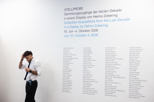 Stellprobe. Sammlungszugänge der letzten Dekade in einem Display von Heimo Zobernig (Belvedere 21, 10.7. - 4.10.2026) Foto: eSeL.at - Lorenz Seidler