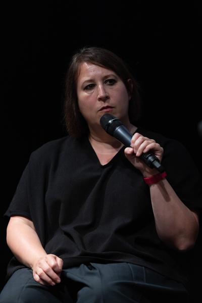 &quot;the set, the double, the stand-in, the prop&quot; - Jann Haworth im Gespräch mit Jo Applin (Österr. Ludwig-Stiftung @ mumok, 4.9.2025) Foto: eSeL.at - Lorenz Seidler