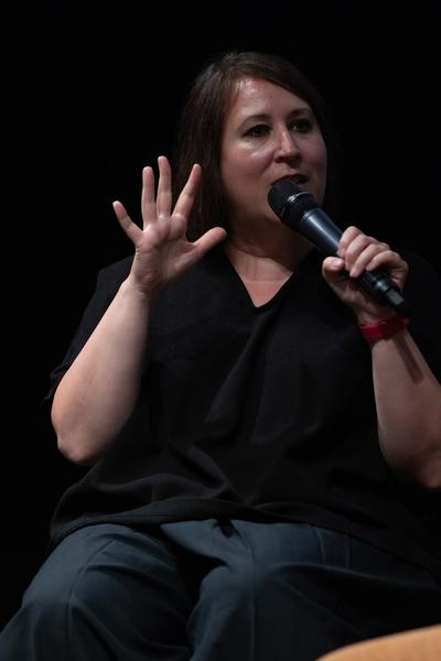 "the set, the double, the stand-in, the prop" - Jann Haworth im Gespräch mit Jo Applin (Österr. Ludwig-Stiftung @ mumok, 4.9.2025) Foto: eSeL.at - Lorenz Seidler