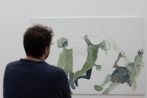 VIENNA ART WEEK: Ausstellungsrundgang Tobias Pils mit Manuela Ammer (mumok, 13.11.2025) Foto: eSeL.at - Lorenz Seidler