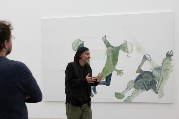 VIENNA ART WEEK: Ausstellungsrundgang Tobias Pils mit Manuela Ammer (mumok, 13.11.2025) Foto: eSeL.at - Lorenz Seidler