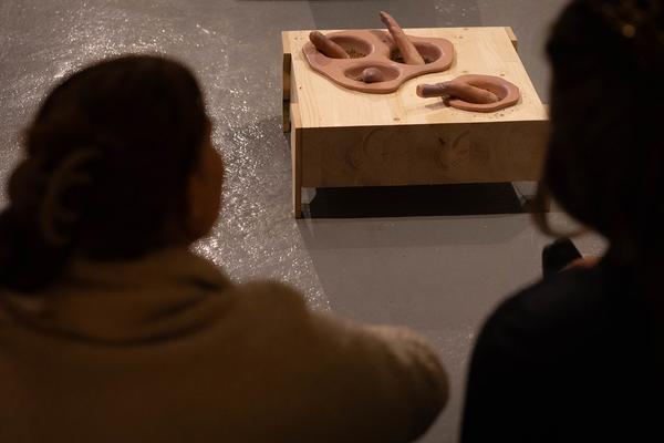 "Licking Licking Stones" Workshop mit Fuzzy Earth (Tekla Gedeon &amp; Sebastian Geschanes (Kunst Haus Wien, 14.11.2025) Foto: eSeL.at - Lorenz Seidler