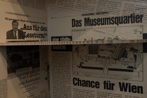 Vision und Widerstand. Wie das MuseumsQuartier Wien veränderte (MQ Freiraum &amp; Salon, 30.6.2026 - 25.1.2027) Foto: eSeL.at - Lorenz Seidler