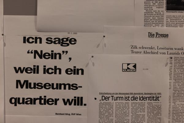 Vision und Widerstand. Wie das MuseumsQuartier Wien veränderte (MQ Freiraum &amp; Salon, 30.6.2026 - 25.1.2027) Foto: eSeL.at - Lorenz Seidler
