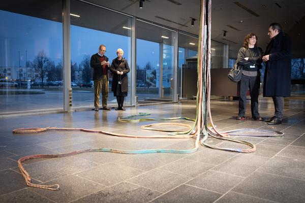 Präsentation: "Wallpaper #8" Tolia Astakhishvili und Klaus Scherübel //  "Stromkilometer 1943,9" - Sofie Thorsen // "Liaison" - Liesl Raff (evn Sammlung , 10.2.2026) Foto: eSeL.at - Lorenz Seidler