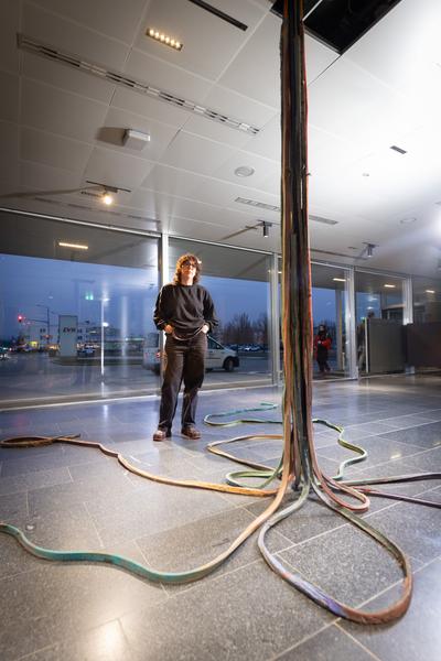 Präsentation: "Wallpaper #8" Tolia Astakhishvili und Klaus Scherübel //  "Stromkilometer 1943,9" - Sofie Thorsen // "Liaison" - Liesl Raff (evn Sammlung , 10.2.2026) Foto: eSeL.at - Lorenz Seidler