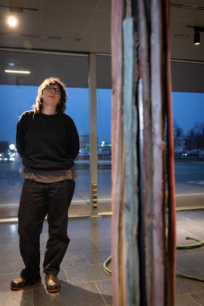 Präsentation: "Wallpaper #8" Tolia Astakhishvili und Klaus Scherübel //  "Stromkilometer 1943,9" - Sofie Thorsen // "Liaison" - Liesl Raff (evn Sammlung , 10.2.2026) Foto: eSeL.at - Lorenz Seidler