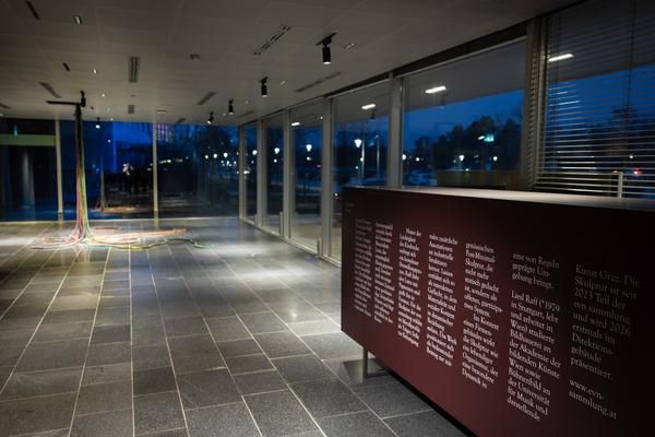 Präsentation: "Wallpaper #8" Tolia Astakhishvili und Klaus Scherübel //  "Stromkilometer 1943,9" - Sofie Thorsen // "Liaison" - Liesl Raff (evn Sammlung , 10.2.2026) Foto: eSeL.at - Lorenz Seidler