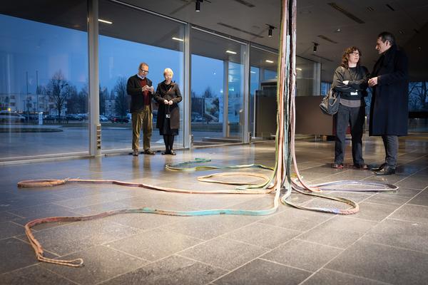 Präsentation: "Wallpaper #8" Tolia Astakhishvili und Klaus Scherübel //  "Stromkilometer 1943,9" - Sofie Thorsen // "Liaison" - Liesl Raff (evn Sammlung , 10.2.2026) Foto: eSeL.at - Lorenz Seidler